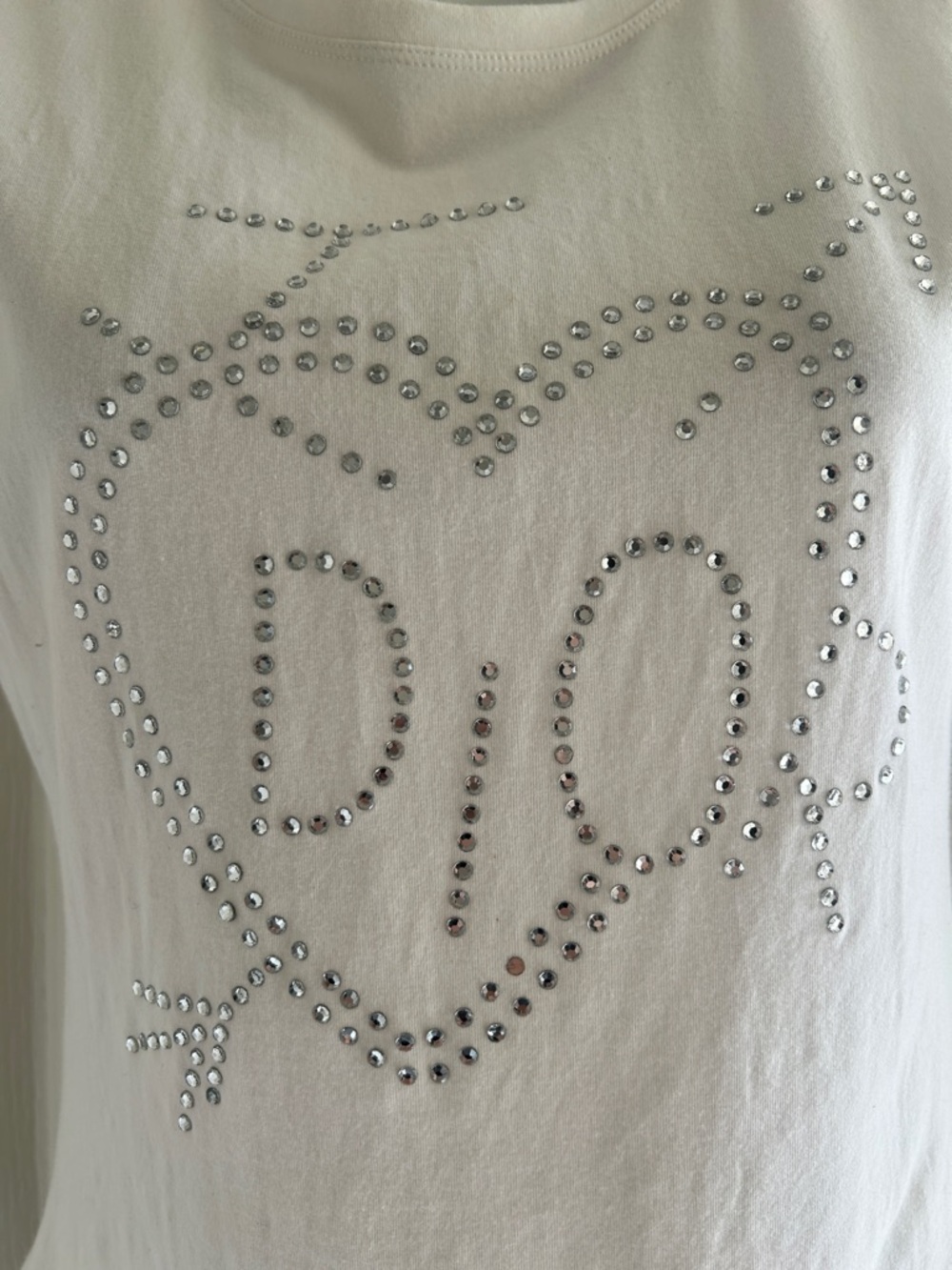 Dior White Sleeveless Tank. I Love Dior in rhinestones - Picture 2 of 4